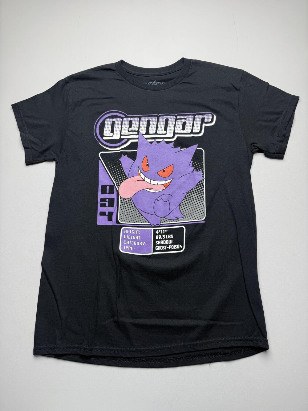 Pokemon Shirt Mens Medium Black Gengar Graphic Tee Ghost Poison Anime Tagless